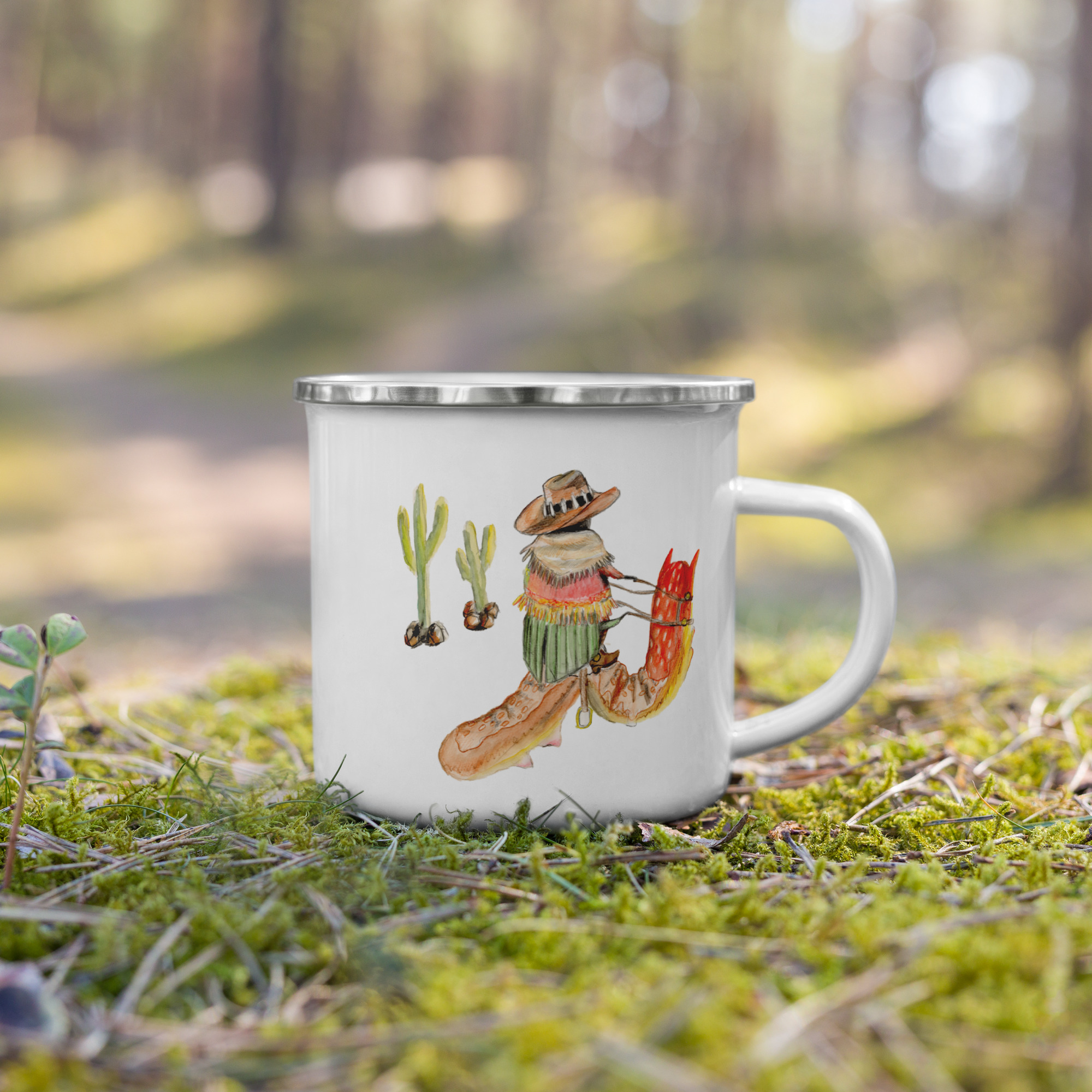 Cowboy Bugs Enamel Mug